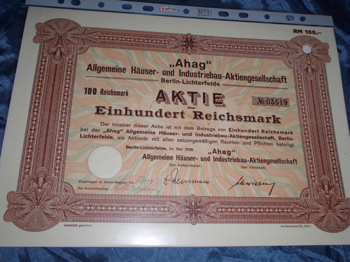 Historische aktie ahag - historische,